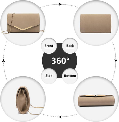Elegante Miss Lulu Abend Clutch mit Kette für Hochzeit & Party