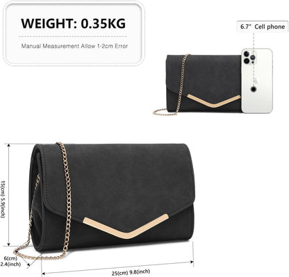 Damen Umschlag Clutch Abendtasche Elegant mit Kette Hochzeit Party