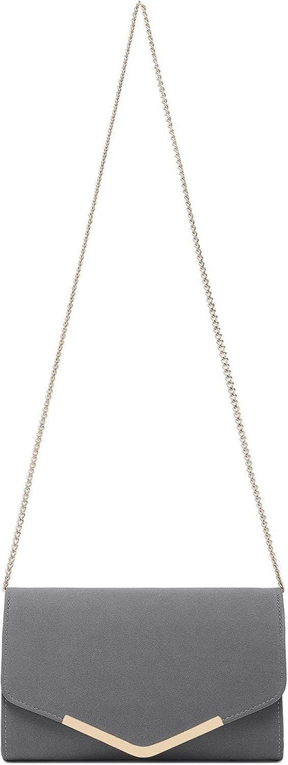 Miss Lulu Damen Umschlag Clutch Abendtasche mit Kette für