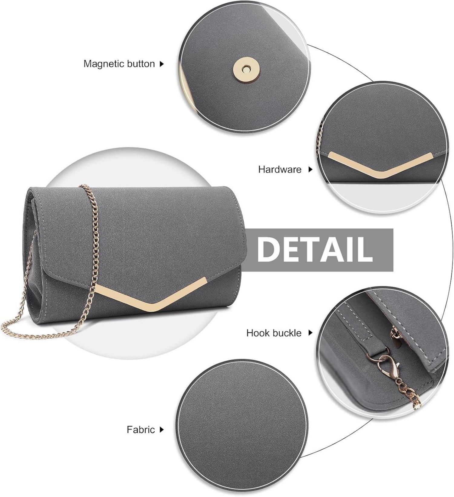 Damen Umschlag Clutch Abendtasche Elegant mit Kette für Hochzeit Party