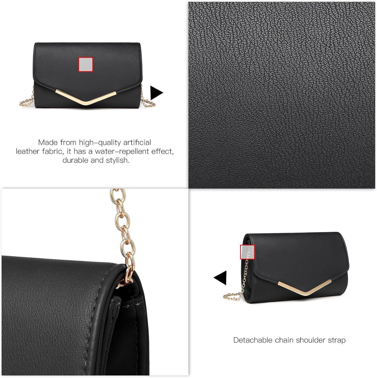 Damen Umschlag Clutch Abendtasche Handtasche Kette Hochzeit Party