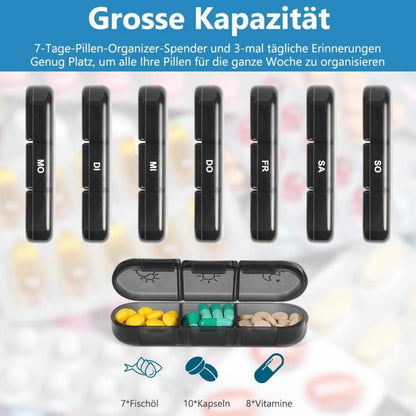 ACWOO Tablettenbox 7 Tage 3 Fächer Handlich Feuchtigkeitsbeständig