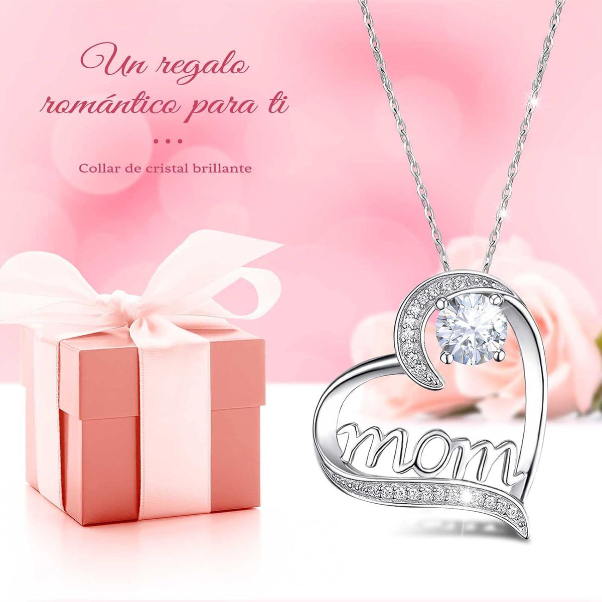 Ewige Rose mit Mama Halskette - Geschenkset für Muttertag & Geburtstag