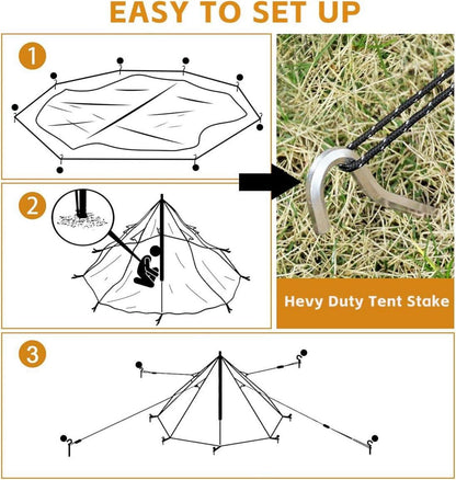 Top Lander Tipi Zelt 1 Person Mosquito Net Outdoor Camping Privacy Tent