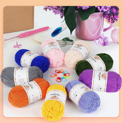 200g Baumwolle Häkelgarn Set Amigurumi- 5Ply Socken Mützen Schals