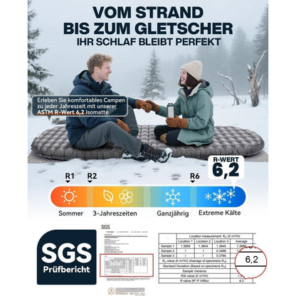Ultraleichte Camping Isomatte 8cm Dicke 4 Jahreszeiten 187cm
