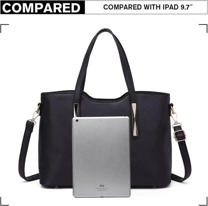 Miss Lulu Damen Handtasche Shopper Schultertasche Set mittelgroß PU-Leder