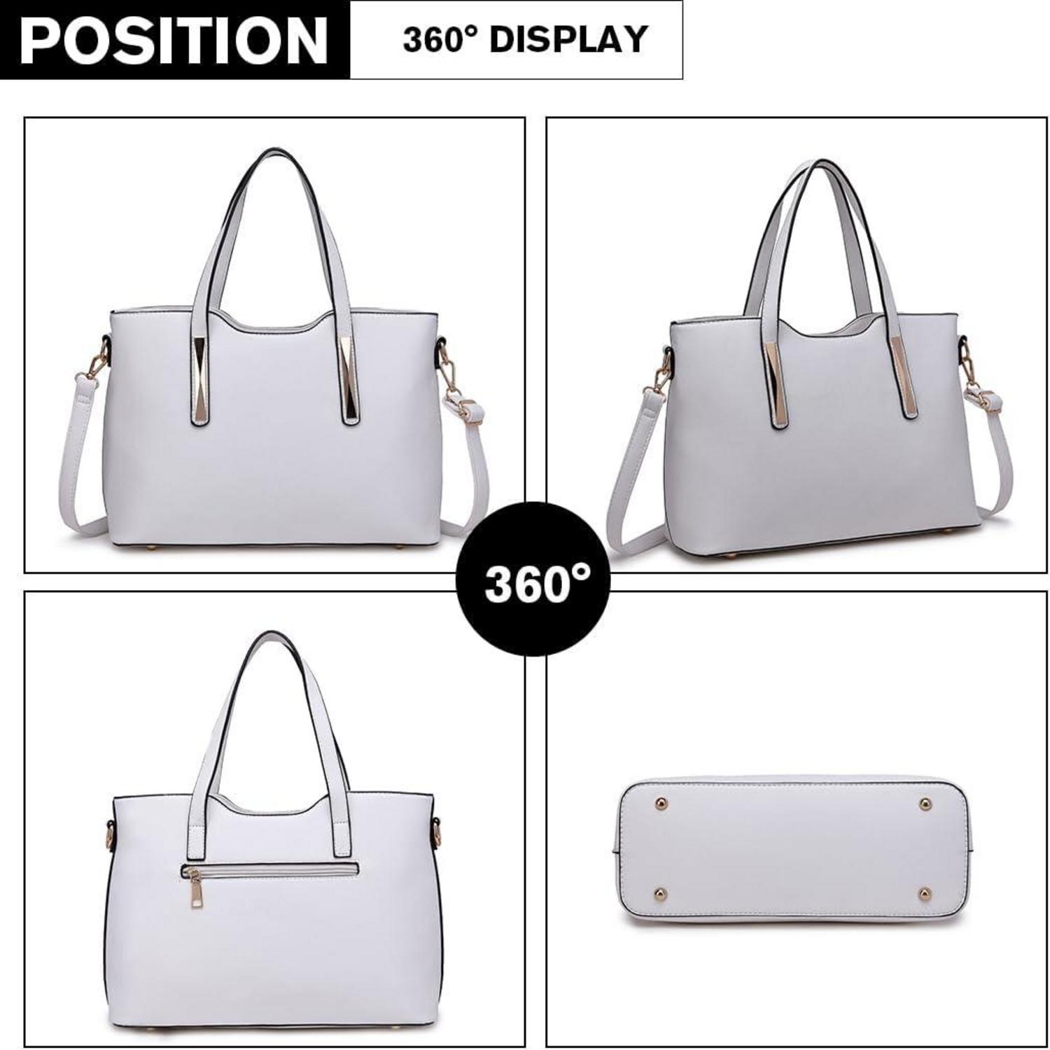 Miss Lulu Damen Handtasche Schultertasche Set PU Leder