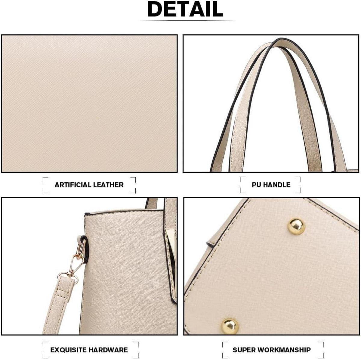 Miss Lulu Damen Handtasche Shopper Mittelgroß PU-Leder 2