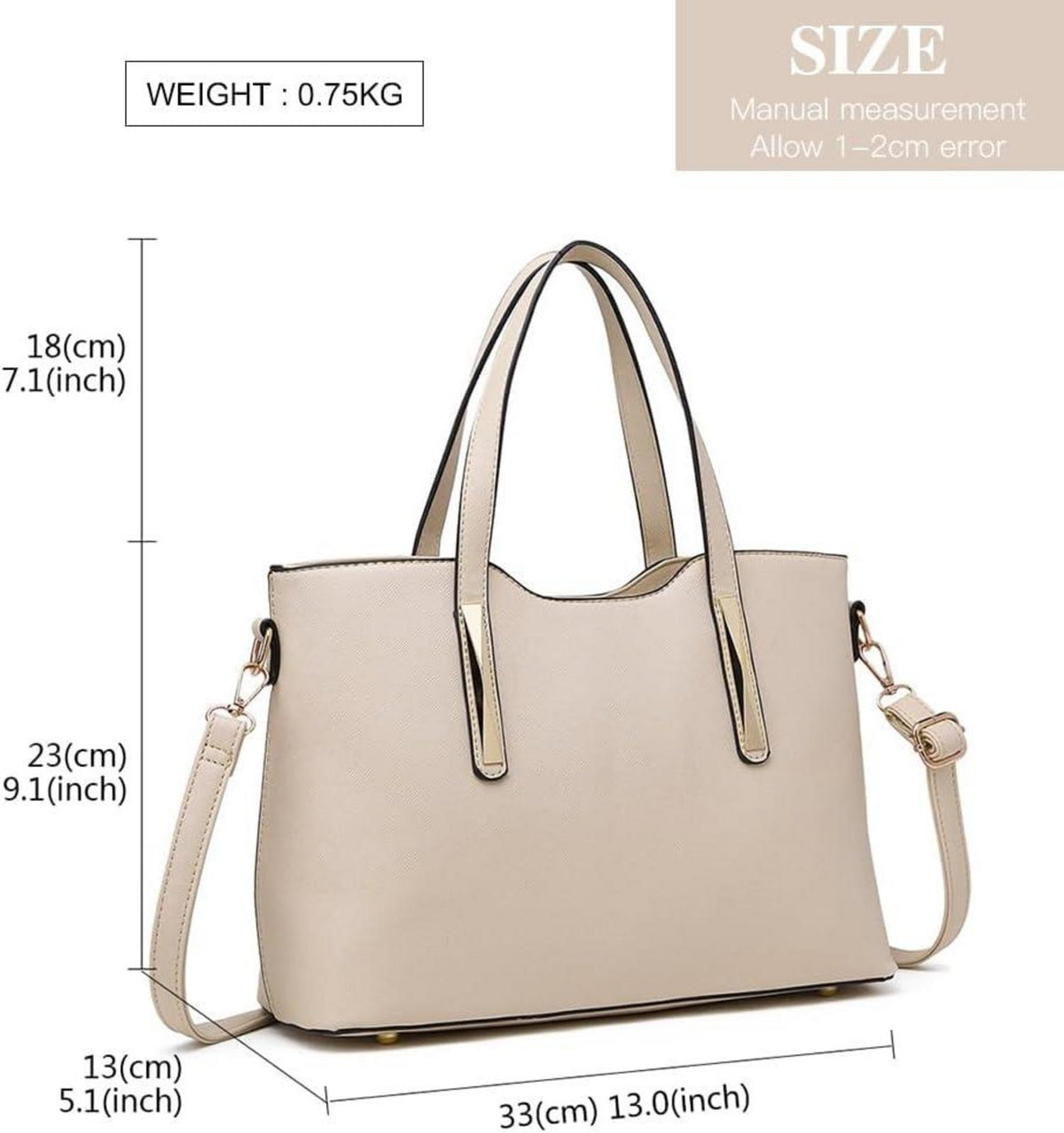Miss Lulu Damen Handtasche Shopper Schultertasche Set Mittel PU Leder