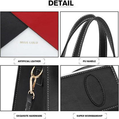 Miss Lulu Damen Handtasche Henkeltasche PU Leder