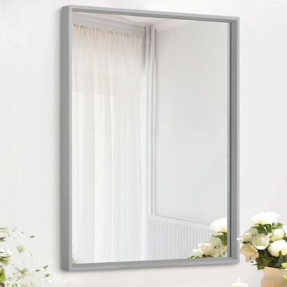 Moderner Wandspiegel 65x45cm mit Metallrahmen – Grau