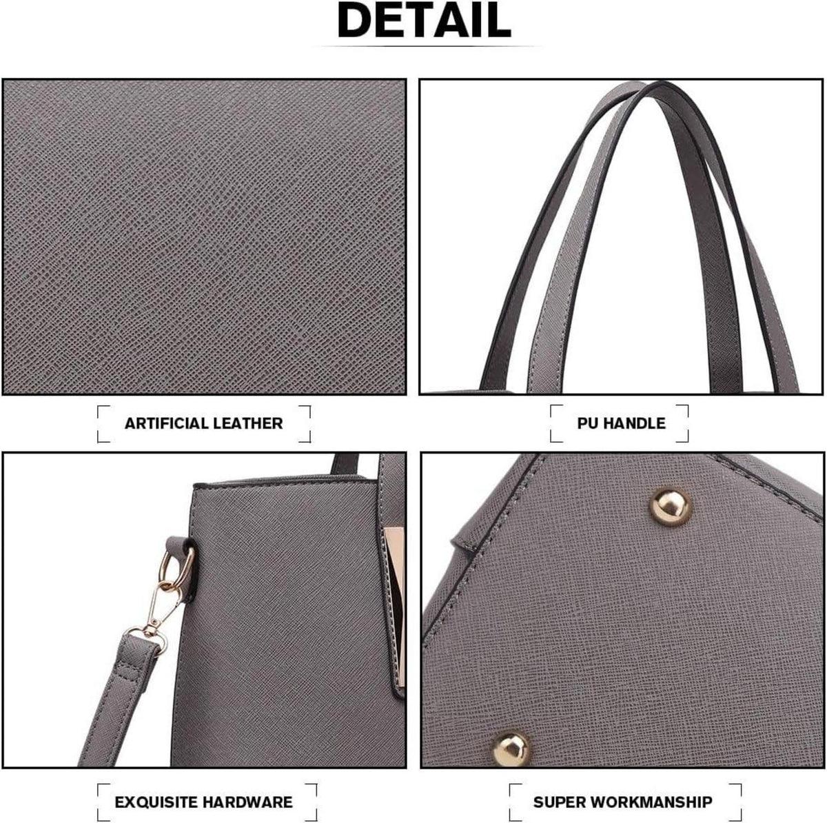 Miss Lulu Damen Handtasche Schultertasche Set PU Leder