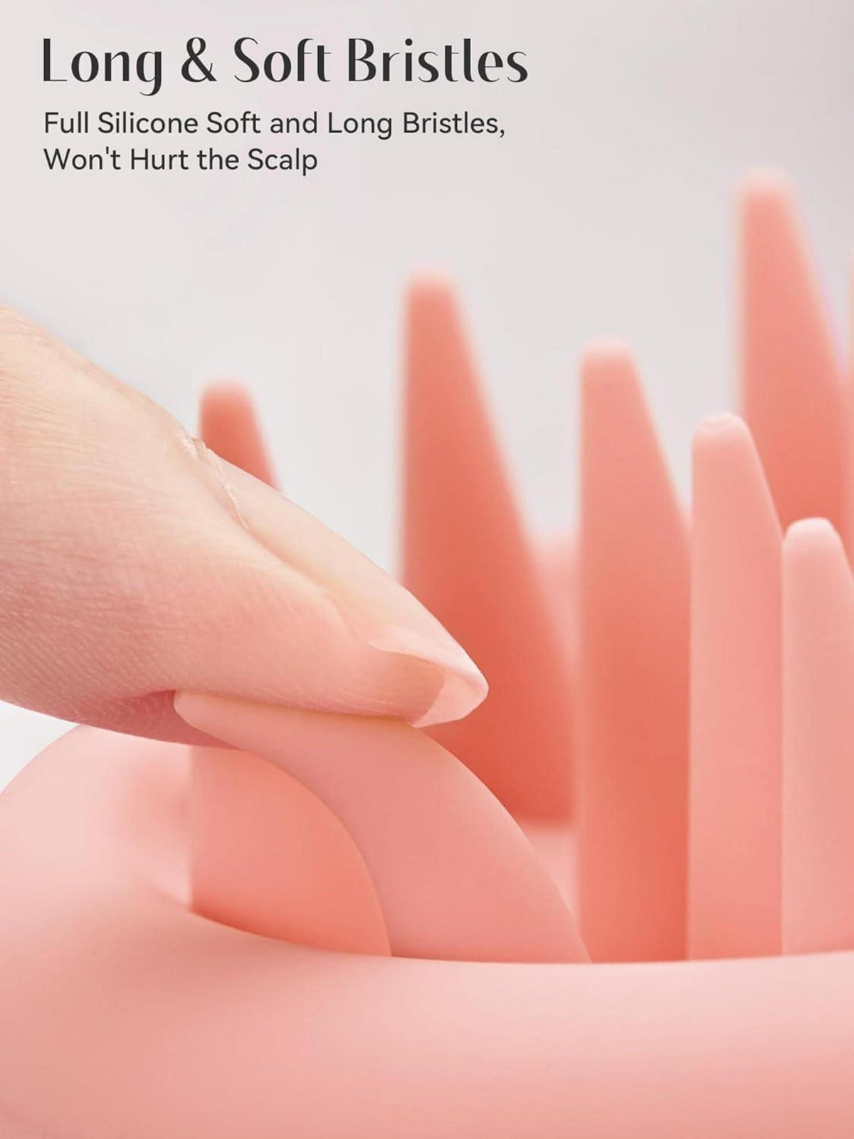 HEETA Kopfhaut Massagebürste Silikon Weiche Borsten Shampoo-Bürste Pink