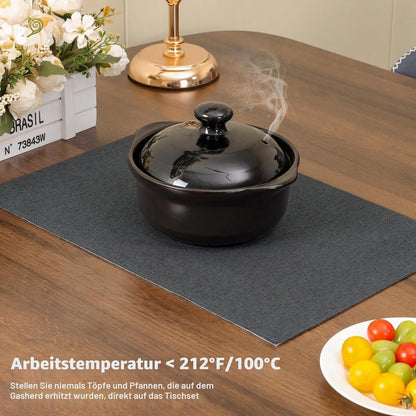 Abwaschbare Tischsets 6er Set Grau Rechteckig