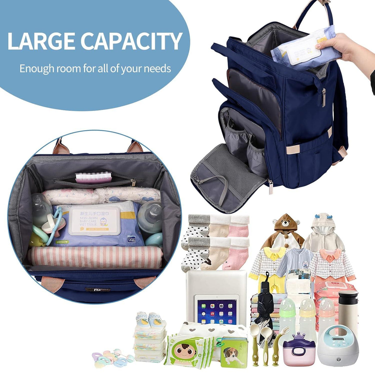 Baby Wickelrucksack Rucksack wasserdicht Große Kapazität
