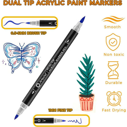 Acrylstifte 24 Farben Dual Tip Marker für DIY Crafts