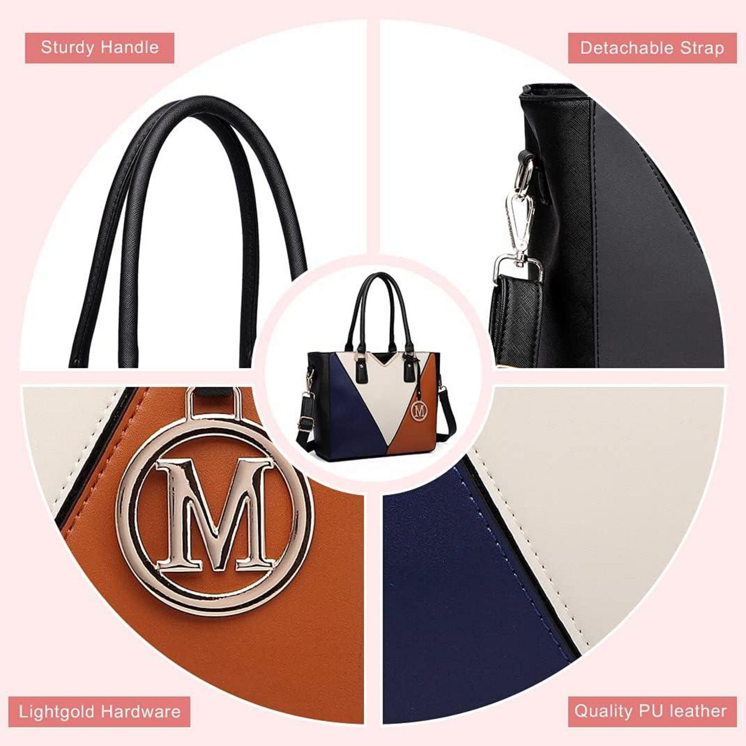 Miss Lulu Damen Handtasche Schultertasche Shopper Viele Fächer