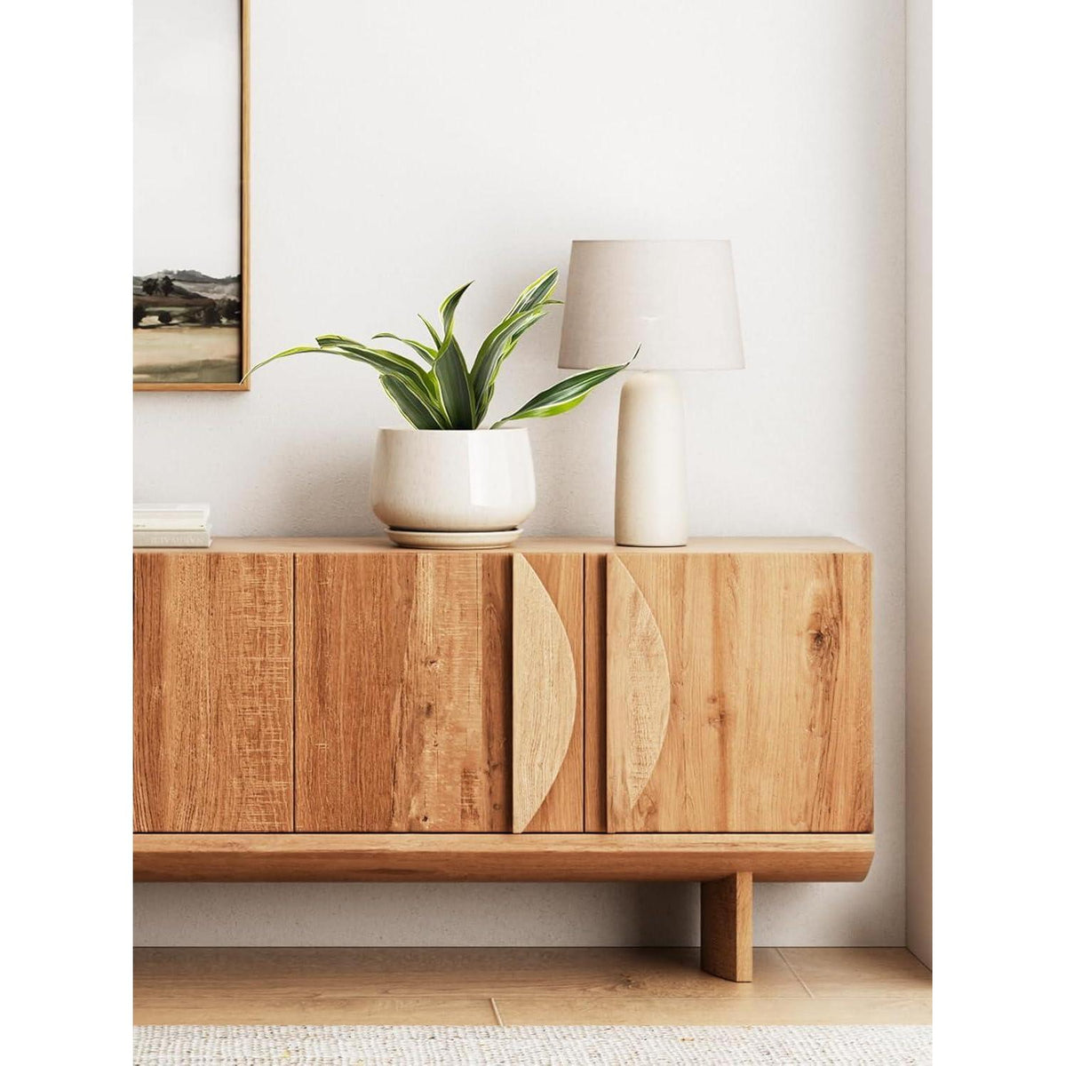 Keramik Blumentopf 25cm mit Untersetzer – Beige Reaktive Glasur