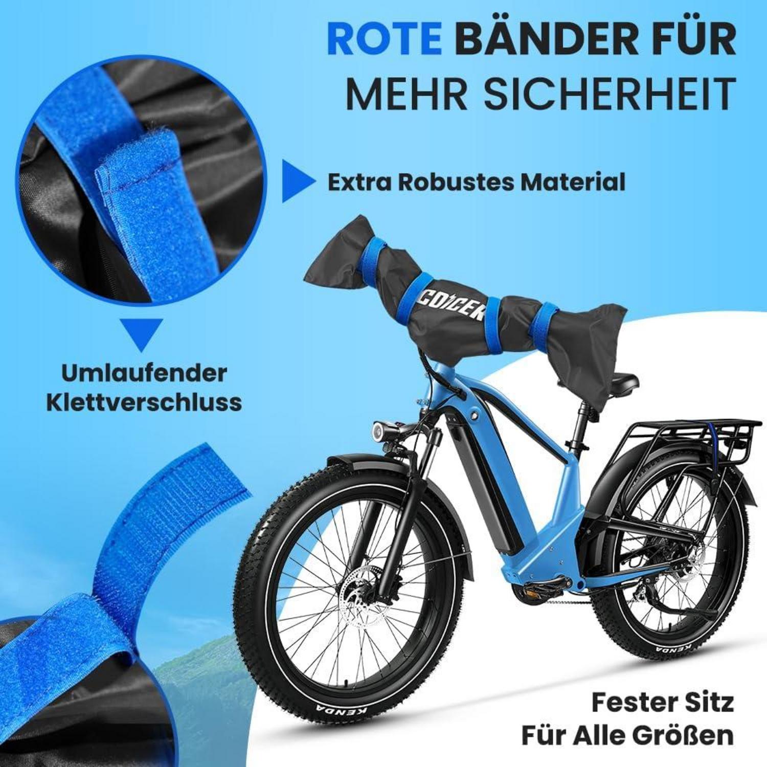 2er Pack Lenkerschutzhülle wasserfest 300D-Oxford-Gewebe 94,5x24,5cm