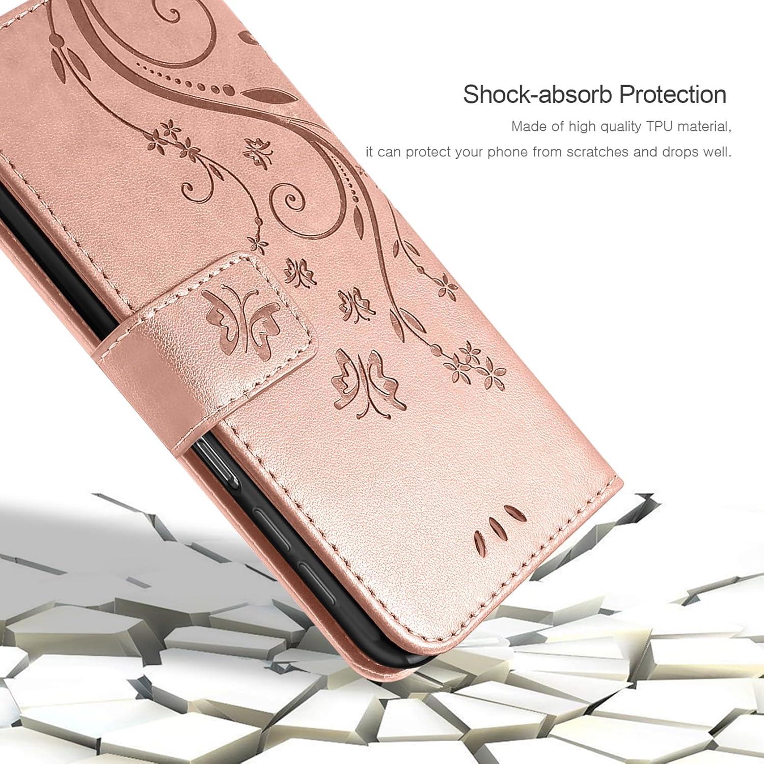 AROYI Samsung Galaxy A15 5G/4G Leder Wallet Hülle Roségold