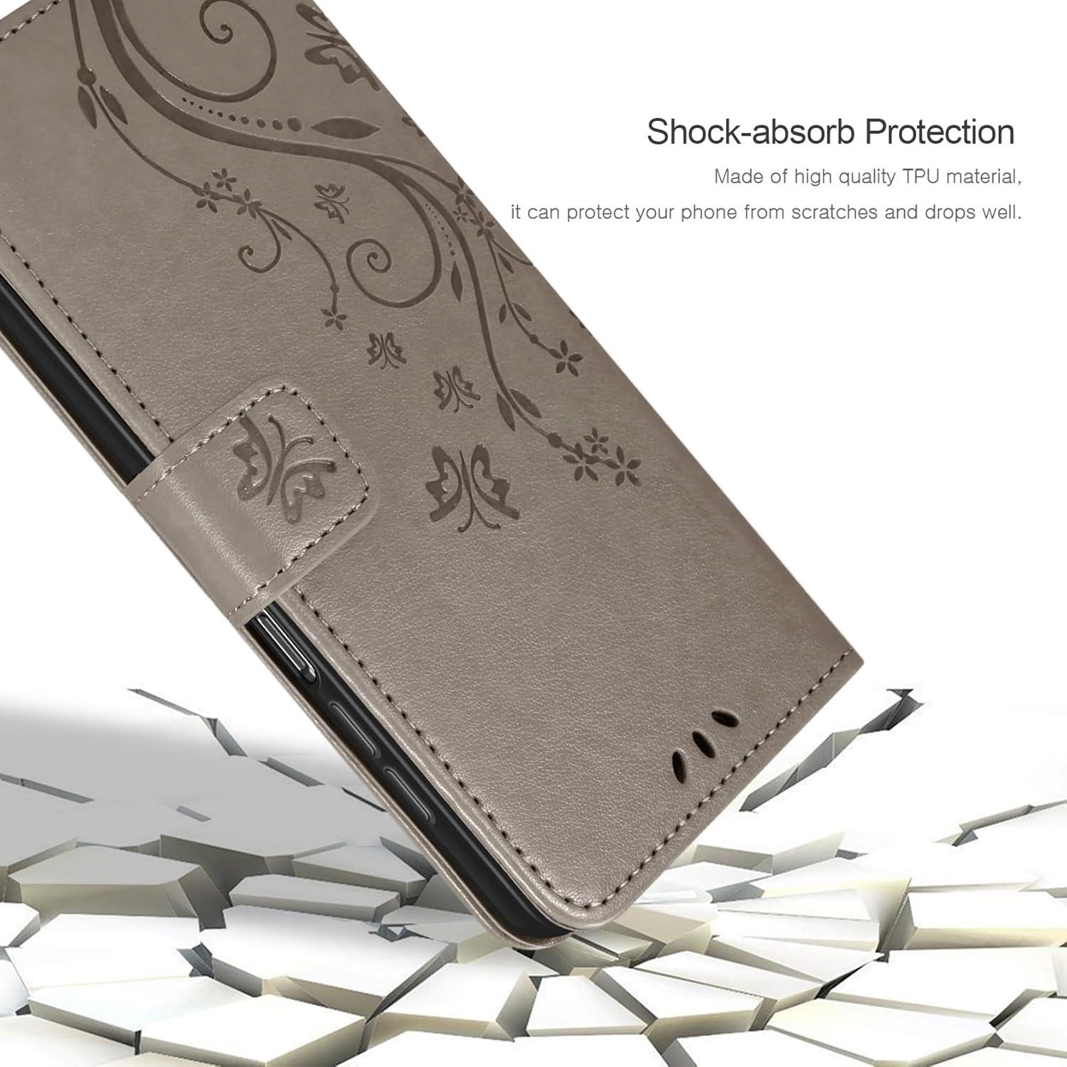 AROYI Samsung Galaxy A15 5G/4G Leder Wallet Hülle Grau