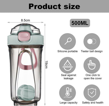 Shaker mit Mixerball und auslaufsicherem Deckel, 500ml, Blau