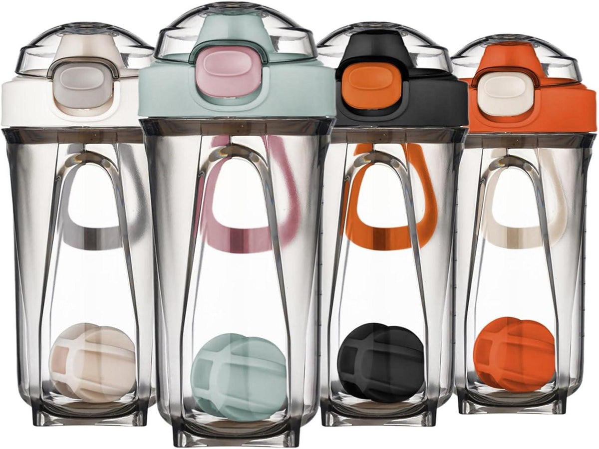 500ml Eiweiß Shaker mit Mixerball und auslaufsicherem Deckel - Blau