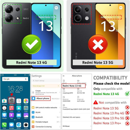 Xiaomi Redmi Note 13 4G Handyhülle Leder Klapphülle Violett