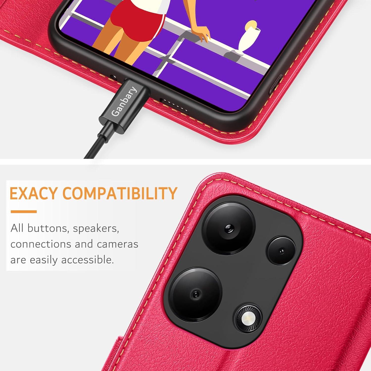 Handyhülle für Xiaomi Redmi Note 13 Pro 4G Premium Leder Rot