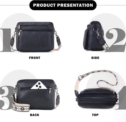 MUIIKOLA Umhängetasche Damen Leder Mittelgroß Crossbody