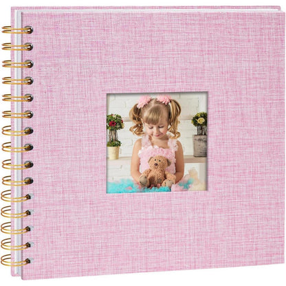 DIY Fotoalbum Leinen Rosa 20,5x20,5 cm mit 40 Seiten