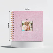 DIY Fotoalbum Leinen Rosa 20,5x20,5 cm mit 40 Seiten