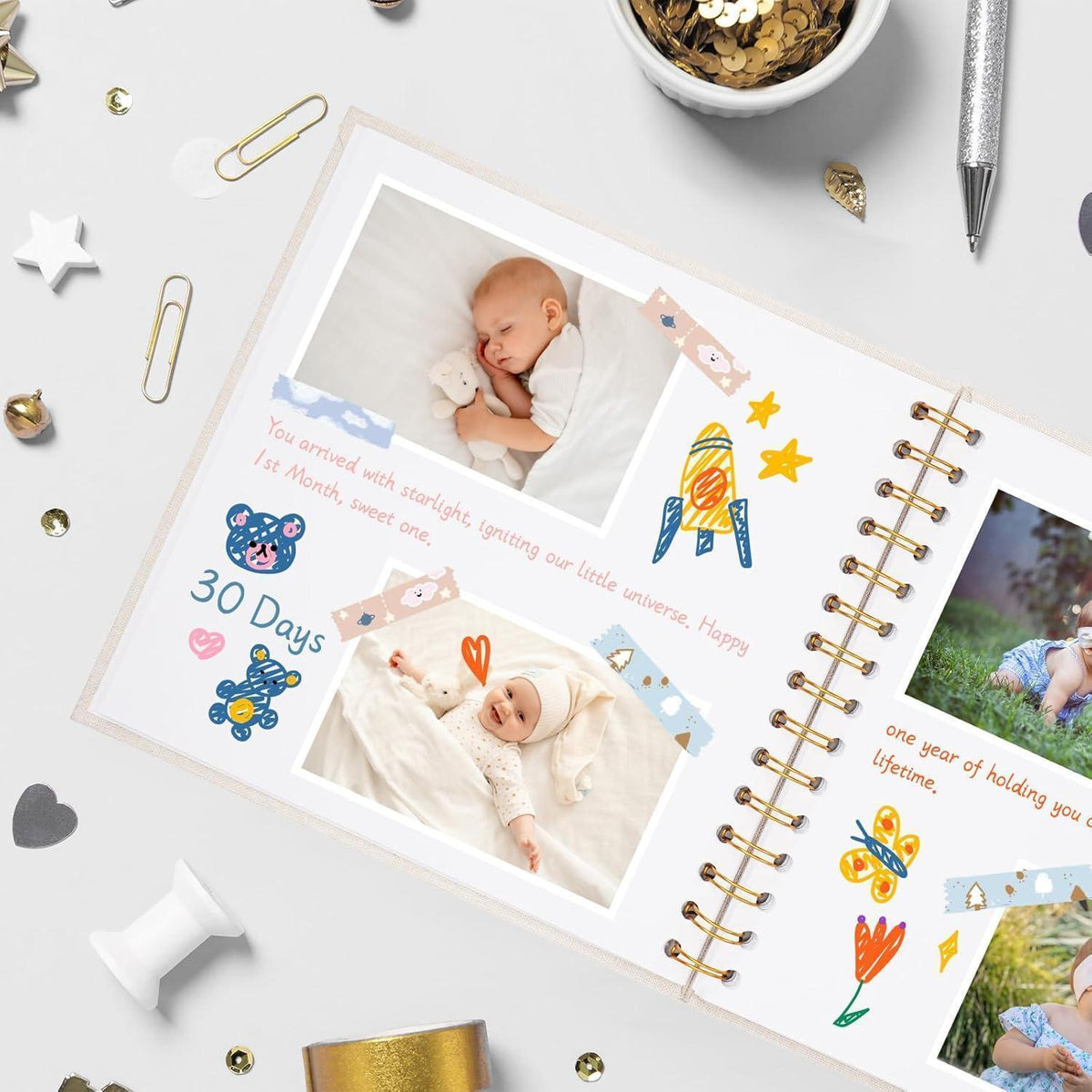 DIY Fotoalbum Leinen Rosa 20,5x20,5 cm mit 40 Seiten
