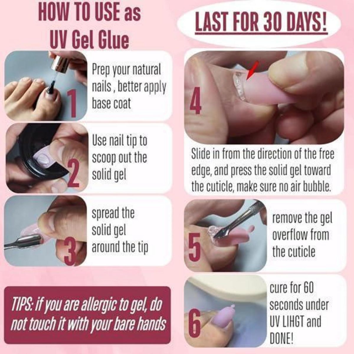 Fester UV Nagel Gel Kleber – Nicht Klebrig & Langlebig