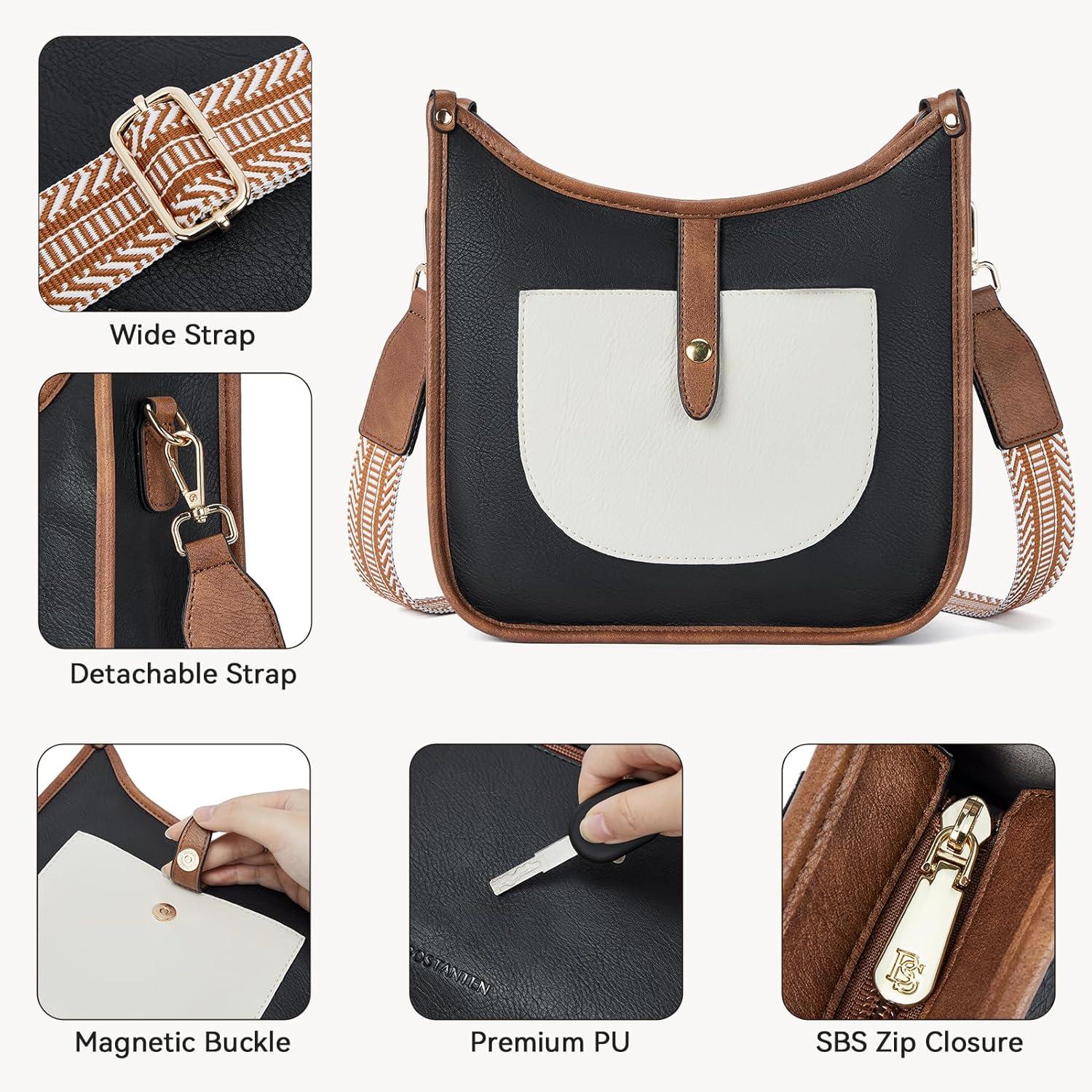BOSTANTEN Damen Handtasche mittelgroß leder Schultertasche Umhängetasche