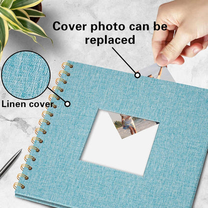 DIY Fotoalbum Hellblau 20,5x20,5 cm mit 40 Seiten