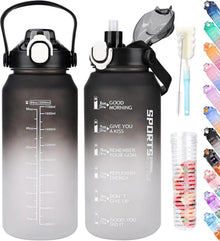 2l Trinkflasche mit Strohhalm und Früchtebehälter, Sportflasche