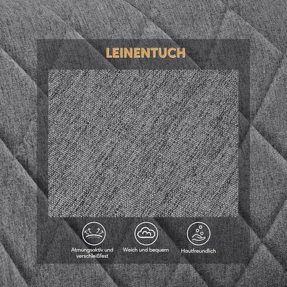 Leinen Esszimmerstühle 2er Set mit Armlehnen & Metallbeinen