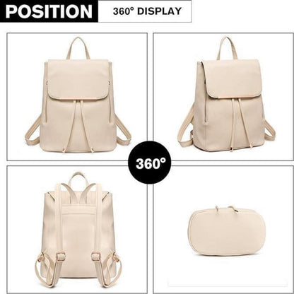 Miss Lulu Damen Rucksack klein Cityrucksack PU Leder