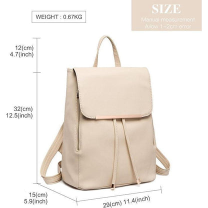 Miss Lulu Damen Rucksack klein Cityrucksack PU Leder