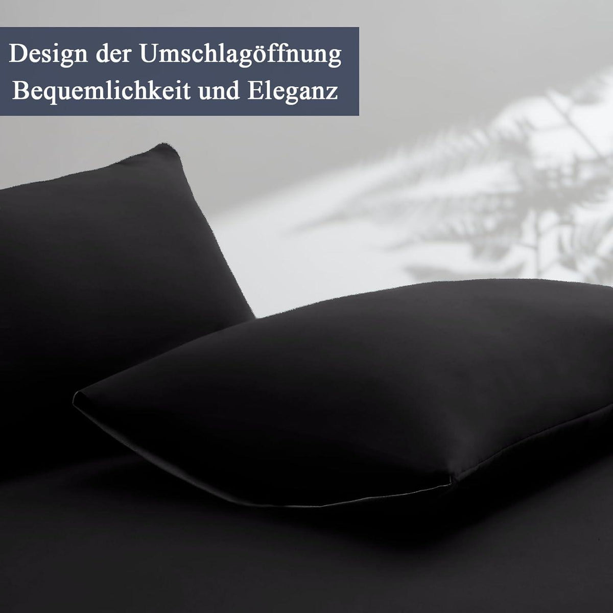 Vielit Kissenbezug 40x60 Schwarz 2er Set Mikrofaser Kissenhülle OEKO-TEX Hypoallergen