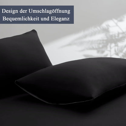 Vielit Kissenbezug 40x60 Schwarz 2er Set Mikrofaser Kissenhülle OEKO-TEX Hypoallergen