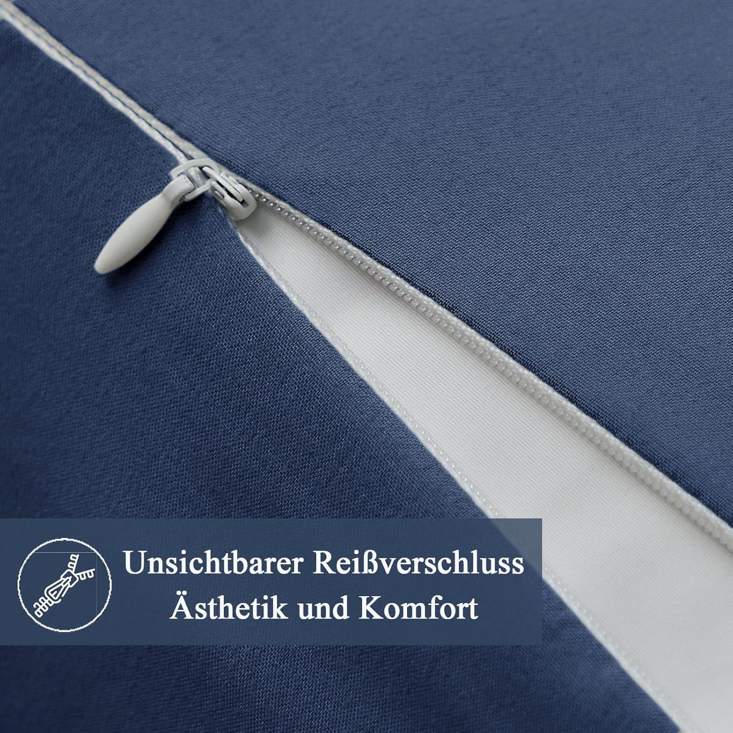 Vielit Mikrofaser Kissenbezüge Dunkelblau 40x40 2er Set OEKO-TEX