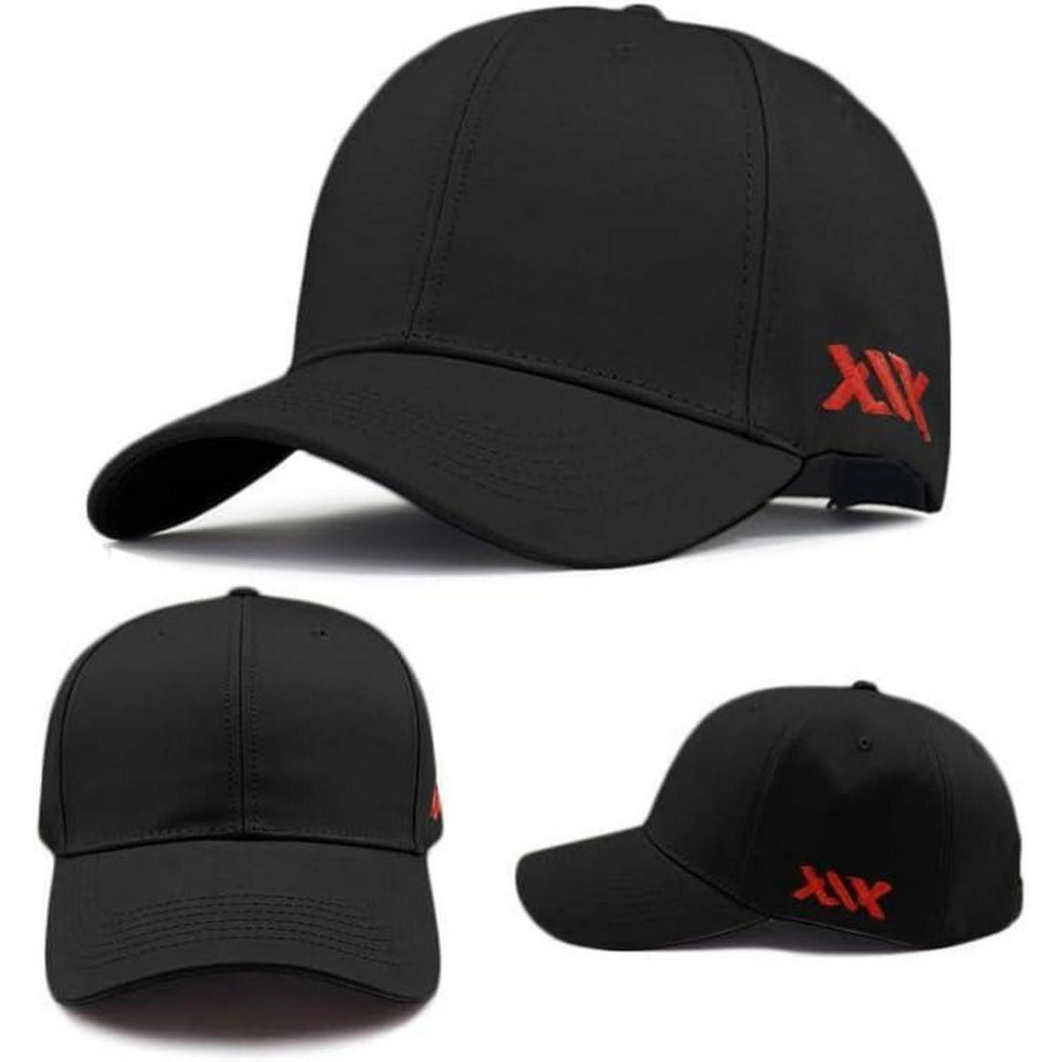 XXL Baseball Cap Herren Baumwolle Verstellbar – Schwarz