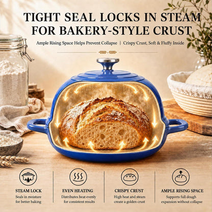 Gusseisen Dutch Oven - Brotbacktopf mit Deckel 6qt