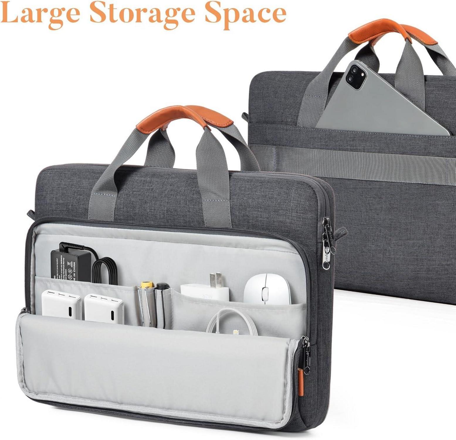 15-16 Zoll Laptop Schultertasche Wasserabweisend Dunkelgrau Business Casual