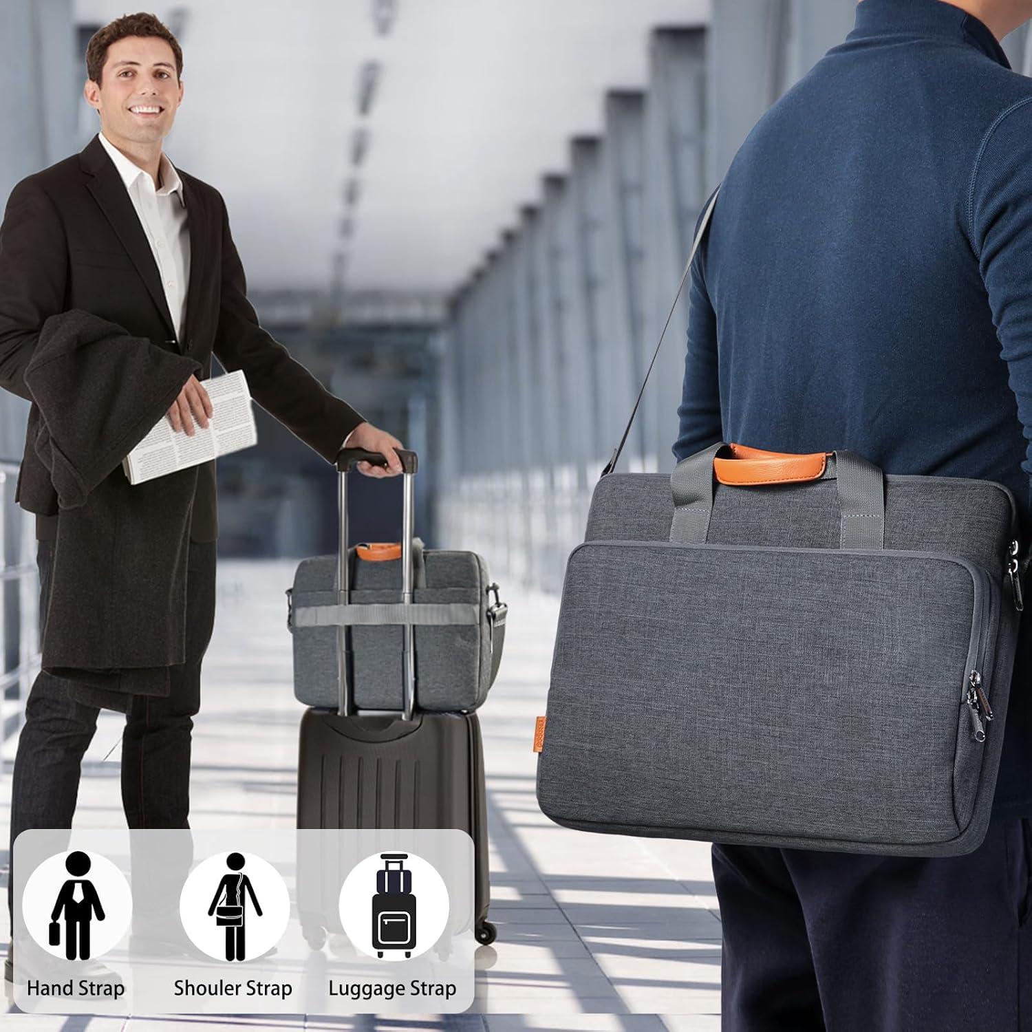 Laptop Shoulder Bag 15.6-16 inch Water-Repellent Fabric Dunkelgrau