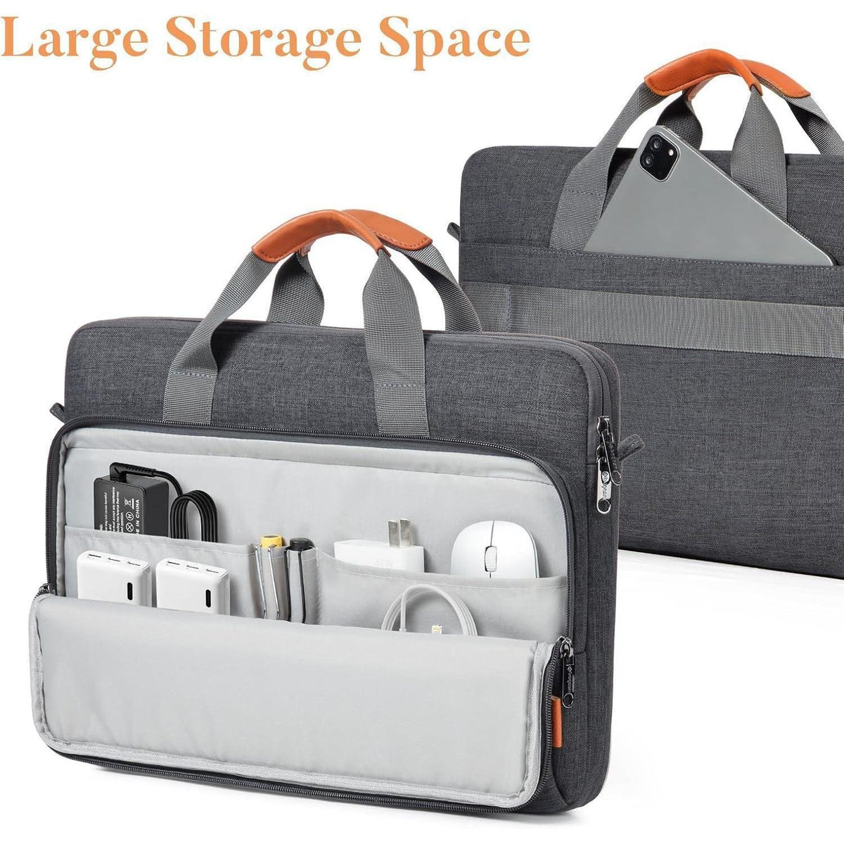 Erweiterbare Laptoptasche bis 17,3 Zoll, wasserdicht, dunkelgrau