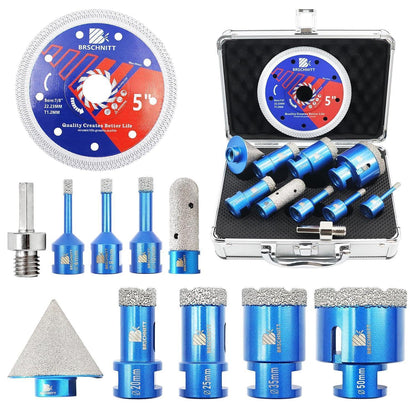 Diamantbohrer Set für Fliesen & Stein mit Fingerfräser